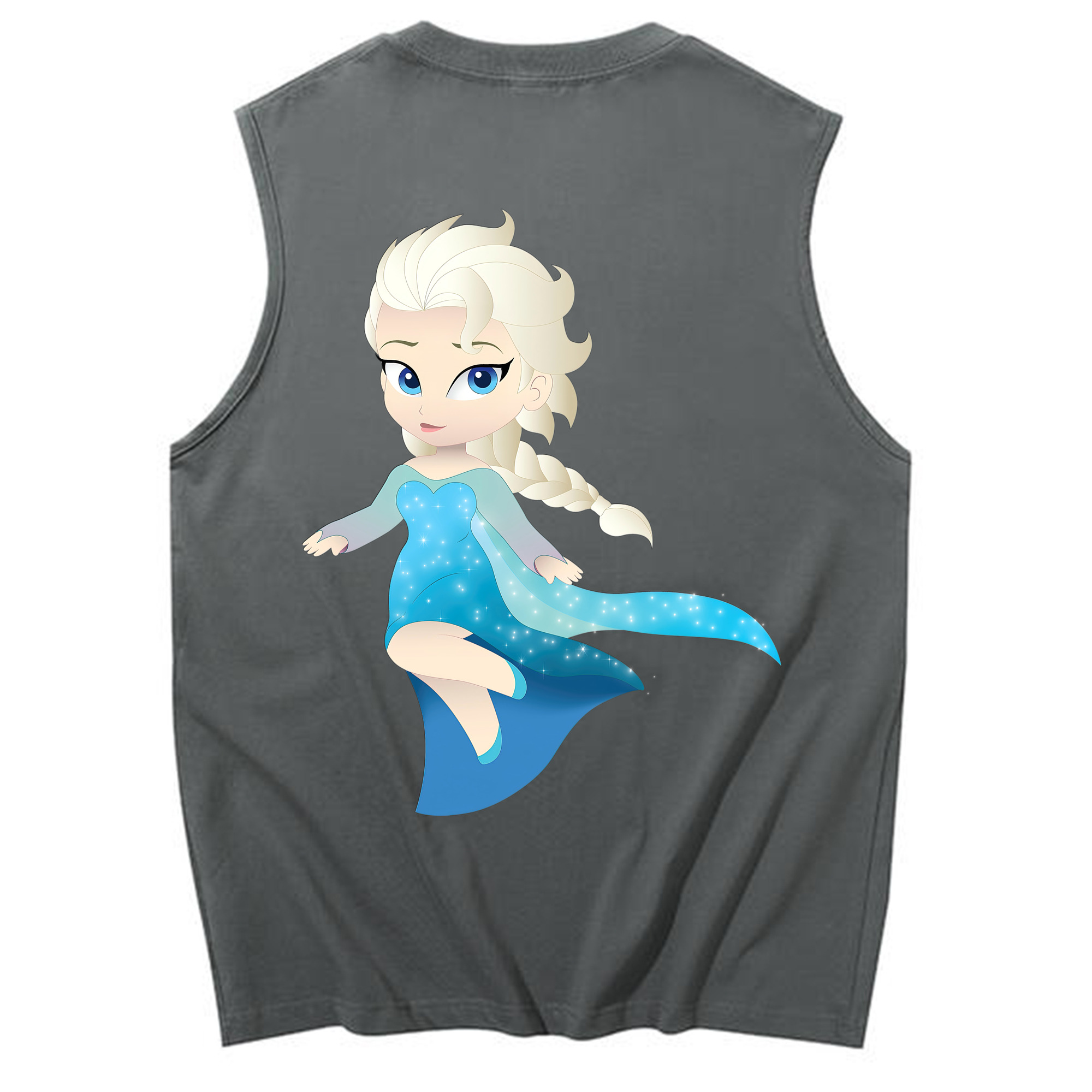 （画像用） アナと雪の女王 アンナ エルサ Frozen Anna Elsa コットン100％タンクトップ（背面プリント）